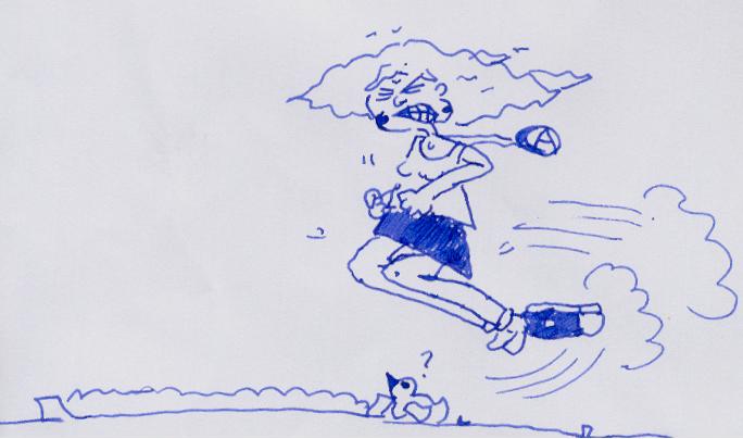 Ein handgezeichneter Abilympics-Athlet von damals